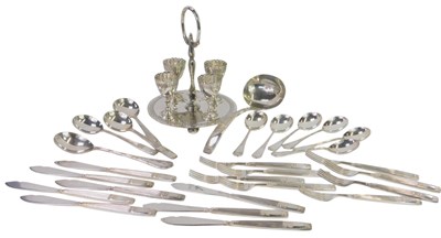 Lot 271 - A Victorian silver plated egg cruet, for four...