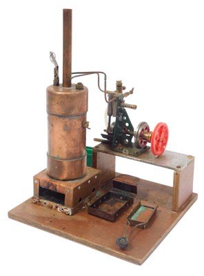 Lot 484 - A scratch built vertical steam engine and plant.
