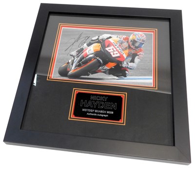 Lot 50 - A Nicky Hayden signed Moto GP photograph,...