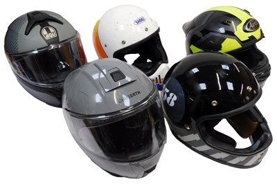 Lot 53 - Five motorcycle helmets, comprising Schuberth,...