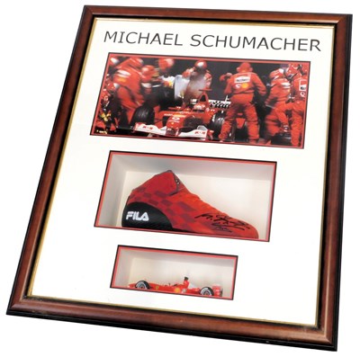 Lot 54 - A framed Michael Schumacher display,...