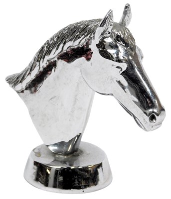 Lot 64 - A chrome car mascot, modelled as a horse's...