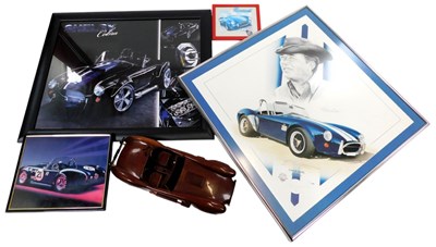 Lot 65H - An artists signed print of an AC Cobra and...