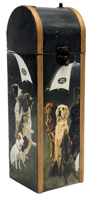 Lot 65M - A wine bottle carrying case, decorated with a...