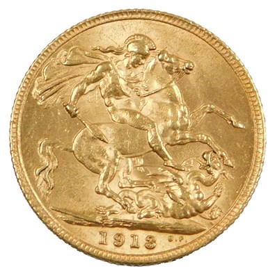 Lot 4 - A George V gold full sovereign 1913, 8.60g.