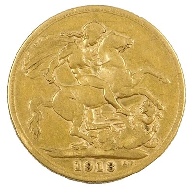 Lot 10 - A George V gold full sovereign 1913, 8.0g.