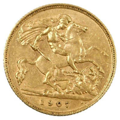 Lot 103 - An Edward VII gold half sovereign 1907, 4.0g.