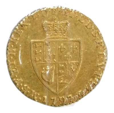 Lot 102 - A George III gold half spade guinea 1797.