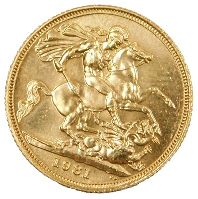 Lot 201 - An Elizabeth II gold sovereign 1981, 8.0g.