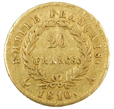 Lot 207 - A Napoleon I French Empire gold twenty francs...