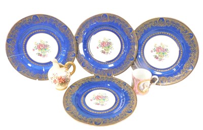 Lot 30 - A 19thC Sevres style porcelain coffee can,...