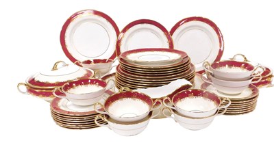 Lot 31 - An Aynsley porcelain part dinner service, gilt...