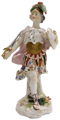 Lot 40 - A 20thC Sitzendorf porcelain figure of Minerva,...