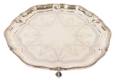 Lot 113 - A Victorian silver piecrust salver, with a...