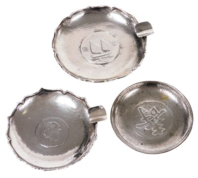 Lot 115 - Two early 20thC Chinese silver ashtrays, one...