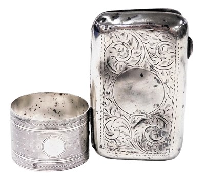 Lot 116 - A George V silver cigarette case, with...