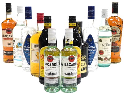 Lot 45 - Two bottles of Bacardi Oakheart, Mount Gay...