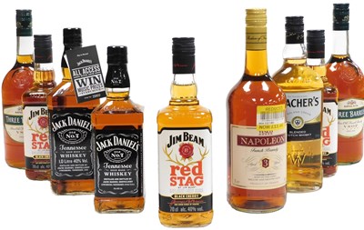 Lot 47 - Three bottles of Jim Beam Red Stag black...