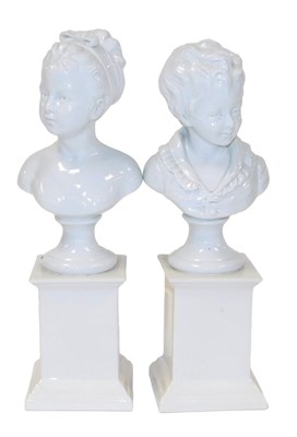 Lot 49 - A pair of Porcelan au de Paris white glazed...