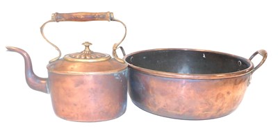 Lot 65 - A Victorian copper jam pan, 37.5cm...