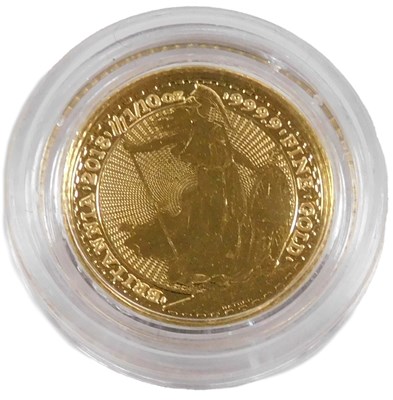 Lot 404 - An Elizabeth II Brittania 1/10oz gold ten...