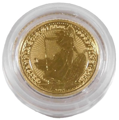 Lot 405 - An Elizabeth II Brittania 1/10oz gold ten...