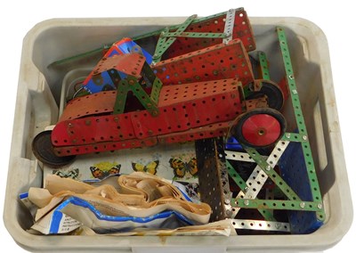 Lot 592 - Meccano, including car, wheels, screws, etc,...