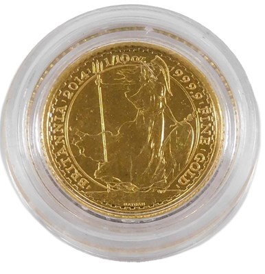Lot 410 - An Elizabeth II Brittania 1/10oz gold ten...