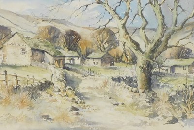Lot 282 - Tom Sykes (British 20thC).  Barns at Litton,...
