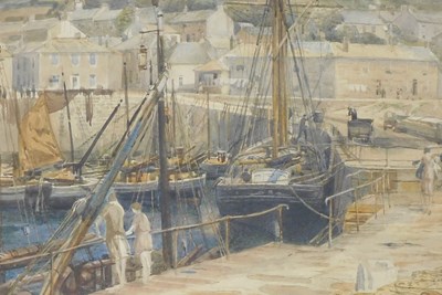 Lot 190 - British School (Early 20thC).  Fishing village...