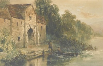 Lot 174 - English School, (19thC). Figures approaching a...