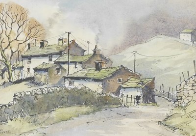 Lot 286 - Tom Sykes (British 20thC).  Farm buildings...