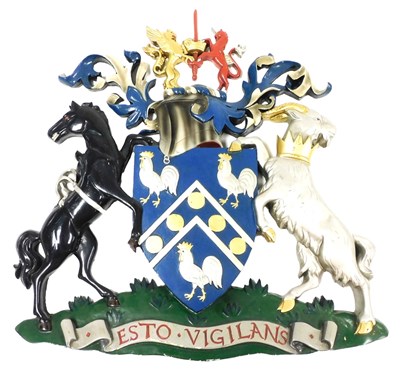 Lot 84 - A fibreglass wall plaque, of the coat of arms...