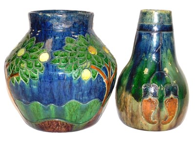 Lot 86 - An early 20thC continental pottery vase,...