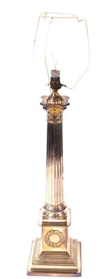 Lot 100 - An early 20thC silver plated Corinthian column...