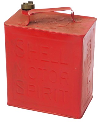 Lot 37 - A Shell Motor Spirit can repainted red.