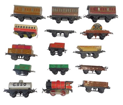 Lot 605 - Hornby Trains tinplate locomotives and rolling...