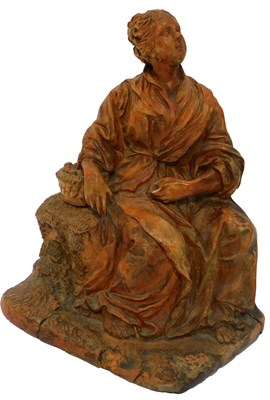 Lot 117 - A late 18thC French terracotta figure of a...