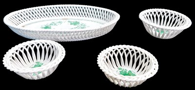 Lot 120 - Herend of Hungary decorative porcelain baskets,...