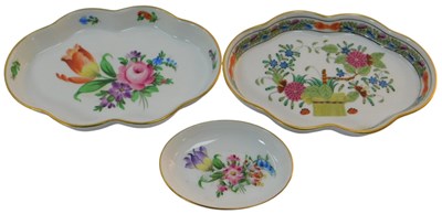Lot 222 - Three Herend of Hungary trinket dishes,...