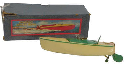 Lot 750 - A Hornby tinplate clockwork speedboat No. 1,...