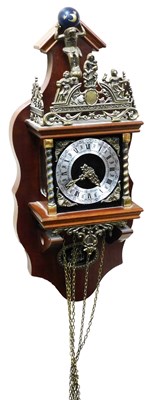 Lot 136 - A Dutch Atlas wall clock, square dial with...
