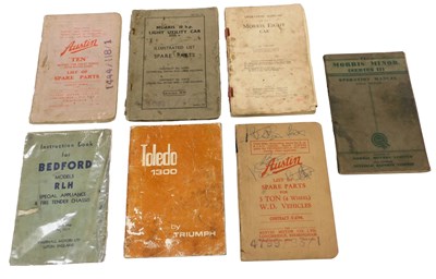 Lot 73 - Parts lists, operators guides, including...