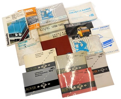 Lot 75 - Owners manuals and handbooks, including Honda...