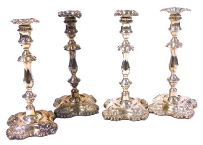 Lot 120 - A set of four late Victorian loaded silver...