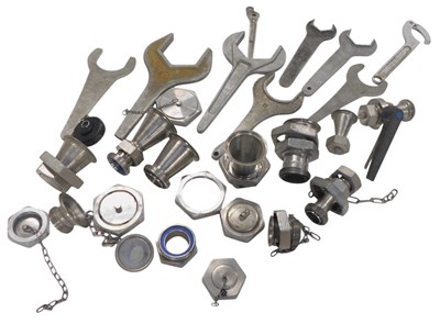 Lot 85A - Road tanker fittings and spanners. (a quantity)