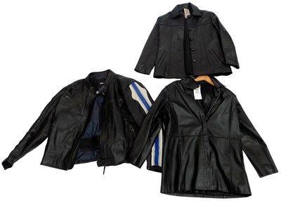Lot 85V - A BMW leather jacket, a Wallis leather jacket,...