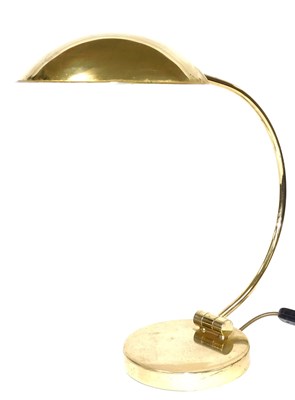Lot 151 - A late 20thC brass desk lamp, with a curved...