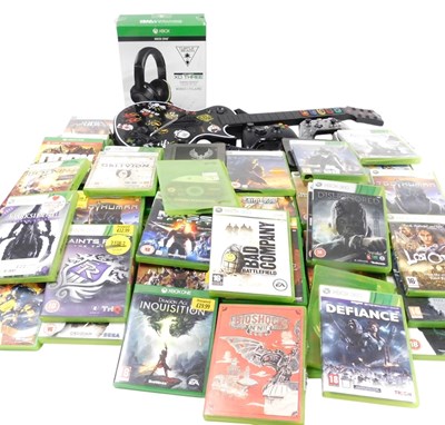 Lot 169 - Assorted Xbox games, together with controllers,...