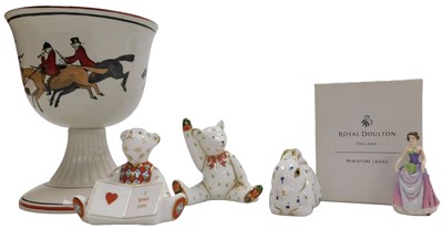 Lot 189 - Two Royal Crown Derby porcelain teddy bears,...